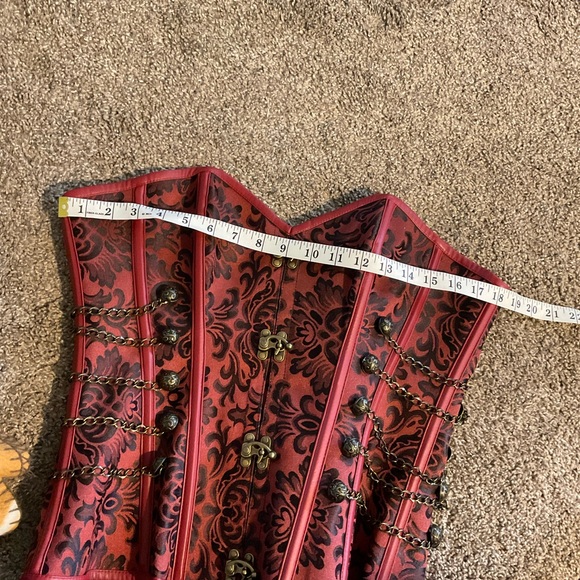 Steampunk Cosplay Lace Up Corset Bustier Top L Chains - Picture 8 of 12